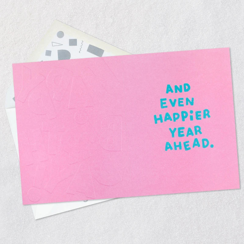 Pink Letters on Teal Birthday Card for only USD 3.99 | Hallmark