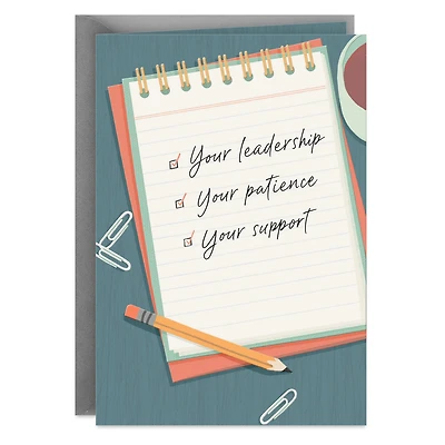 Appreciate Your Leadership, Patience and Support Boss's Day Card for only USD 3.99 | Hallmark
