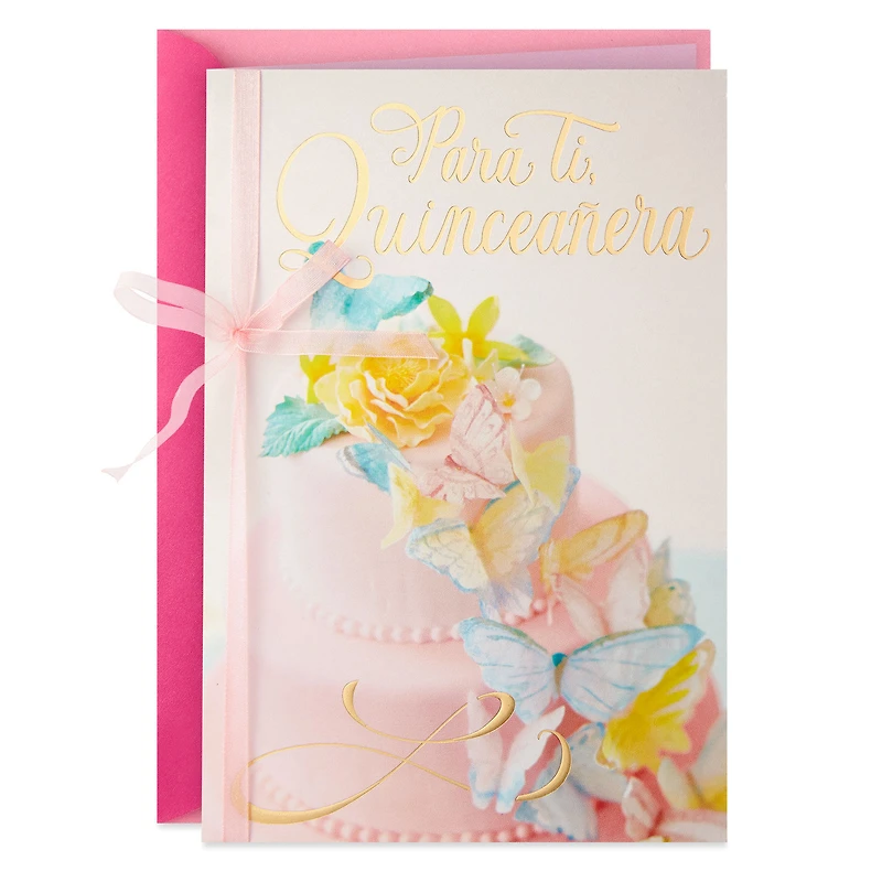 Butterfly Cake Spanish-Language Quinceañera Card for only USD 4.99 | Hallmark