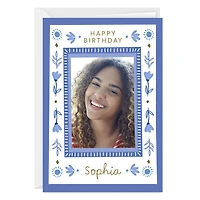 Blue Folk Art Flowers Custom Birthday Card for only USD 4.99 | Hallmark