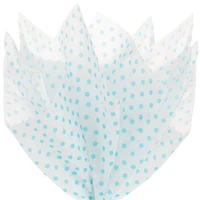Aqua Blue Polka Dots on White Tissue Paper, 6 sheets for only USD 1.99 | Hallmark