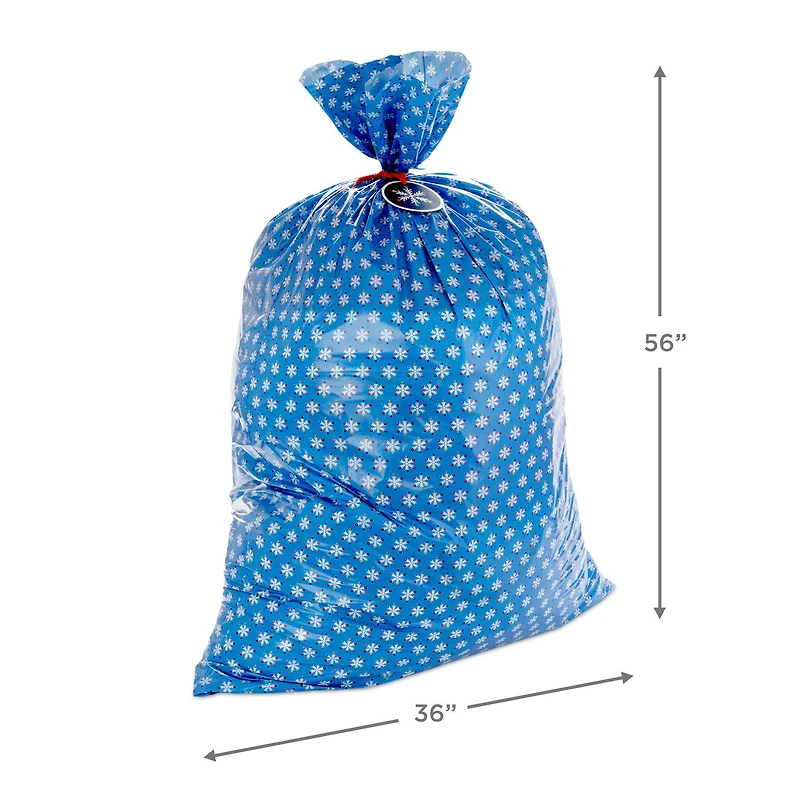 56" Snowflakes and Santa Face 2-Pack Giant Plastic Christmas Gift Bags for only USD 10.99 | Hallmark