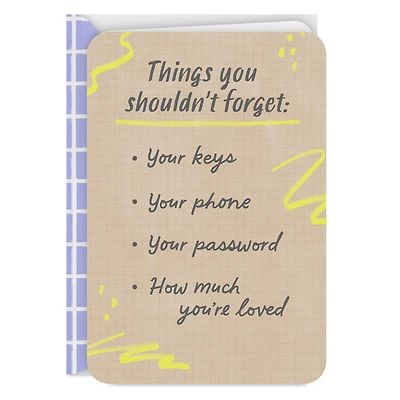 Don't Forget Checklist Love Card for only USD 2.99 | Hallmark