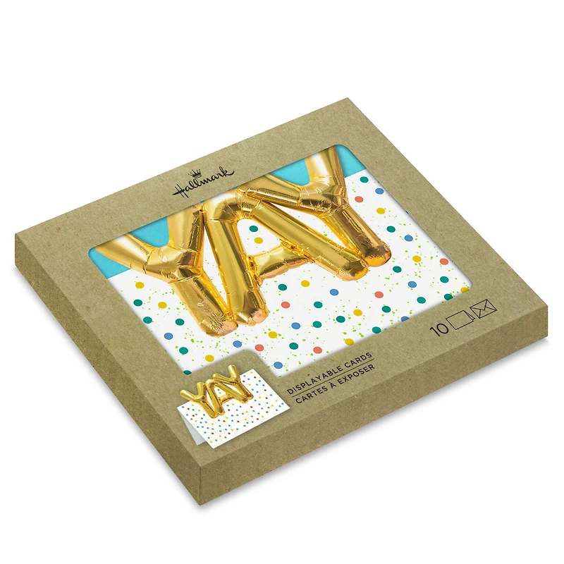 Yay Gold Balloons Blank Notes, Pack of 10 for only USD 10.49 | Hallmark