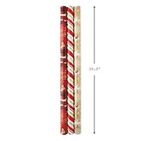 Red and Gold 3-Pack Reversible Christmas Wrapping Paper, 120 sq. ft. for only USD 16.99 | Hallmark