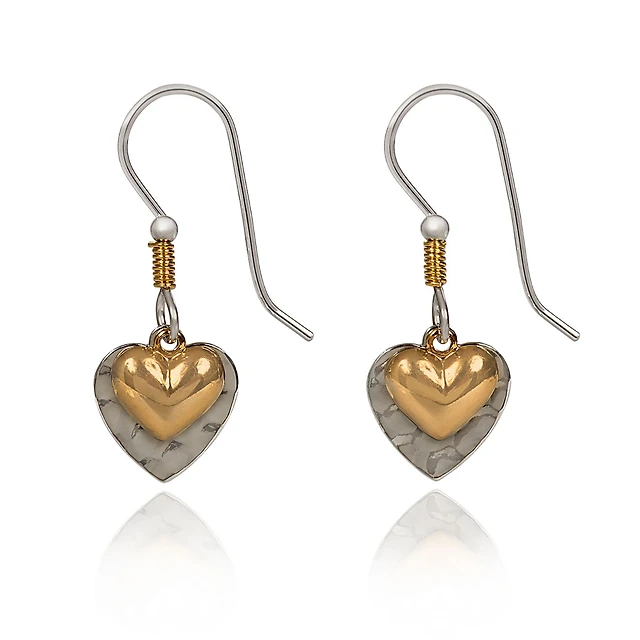 Silver Forest Layered Hearts Mixed Metal Drop Earrings for only USD 19.00 | Hallmark