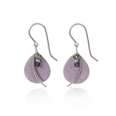 Silver Forest Purple Teardrop and Silver Metal Earrings for only USD 19.00 | Hallmark