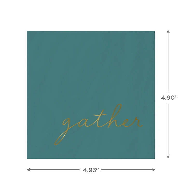 Jade Green "Gather" Cocktail Napkins, Set of 16 for only USD 4.49 | Hallmark