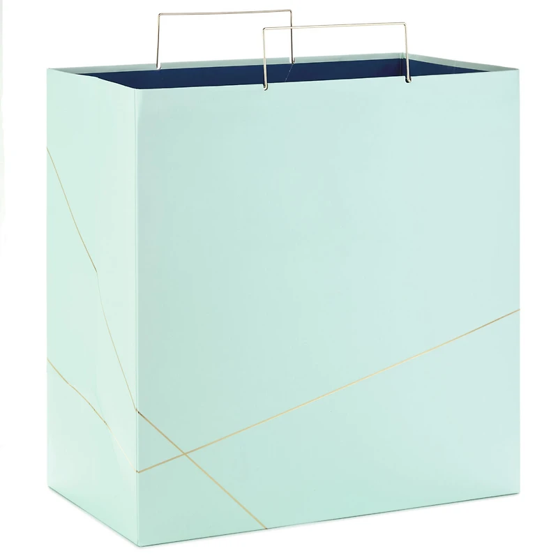 15" Mint Green With Gold Extra-Deep Square Gift Bag for only USD 7.99 | Hallmark