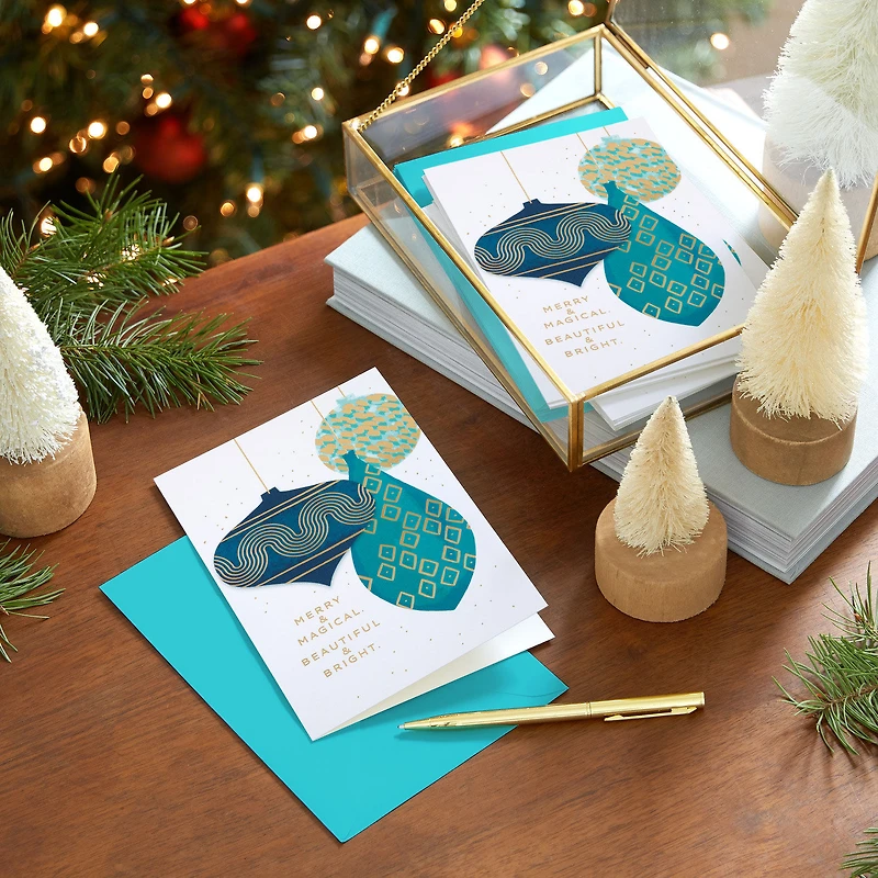 Merry and Bright Ornaments Boxed Christmas Cards, Pack of 16 for only USD 12.49 | Hallmark