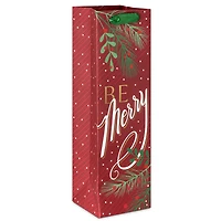 13" Be Merry on Dark Red Christmas Wine Gift Bag for only USD 3.49 | Hallmark