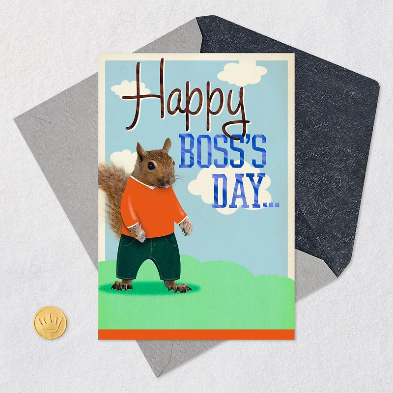 Squirrel and Nuts Funny Pop-Up Boss's Day Card From All for only USD 3.99 | Hallmark