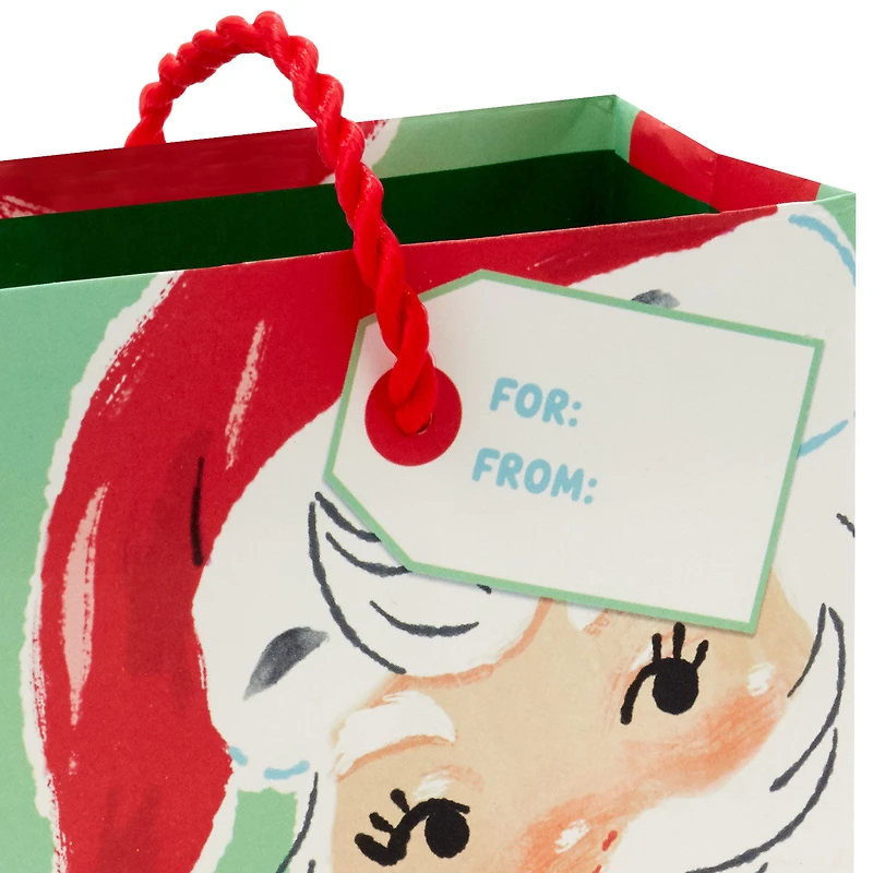4.6" Smiling Santa on Green Christmas Gift Card Holder Mini Bag for only USD 2.49 | Hallmark