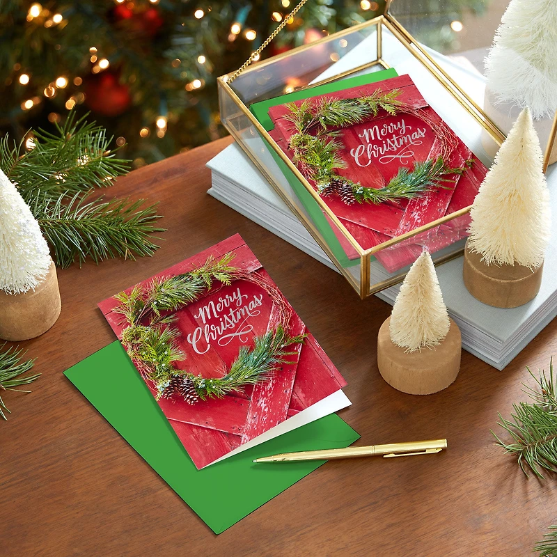 Rustic Red Barn Door Boxed Christmas Cards, Pack of 40 for only USD 15.49 | Hallmark