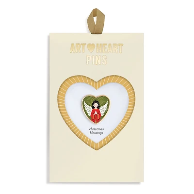 Demdaco Christmas Blessings Angel Art Heart Pin for only USD 7.99 | Hallmark