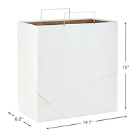 White With Gold Extra-Deep Square Gift Bag, 15" for only USD 7.99 | Hallmark