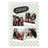 Personalized Green and White Checkerboard Photo Card for only USD 4.99 | Hallmark