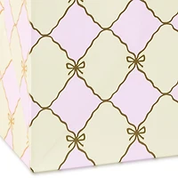 15" Gold Bow Lattice on Pink and Cream Extra-Deep Gift Bag for only USD 6.79 | Hallmark