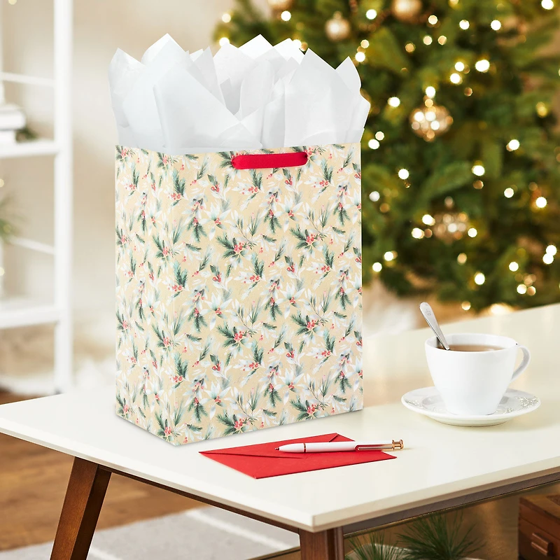 13" Berries and Greenery on Kraft Large Holiday Gift Bag for only USD 4.49 | Hallmark