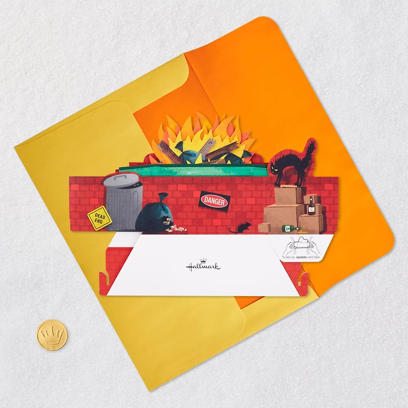 Dumpster Fire Funny Pop-Up Blank Card for only USD 7.99 | Hallmark