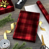 Red and Black Plaid Foil Holiday Wrapping Paper Roll, 22.5 sq. ft. for only USD 4.99 | Hallmark