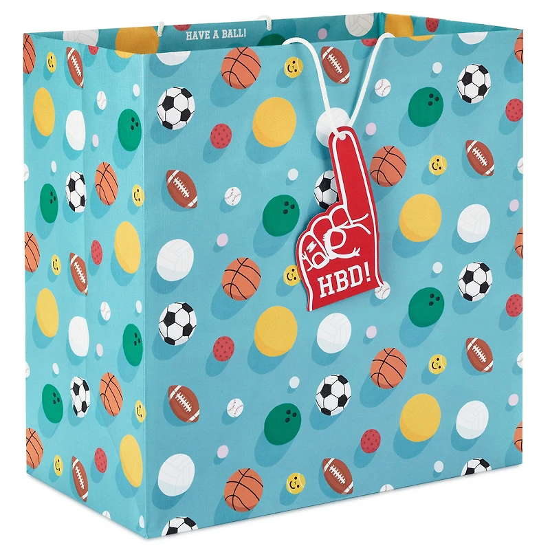 15" Sports Balls on Blue Extra-Deep Birthday Gift Bag for only USD 5.99 | Hallmark
