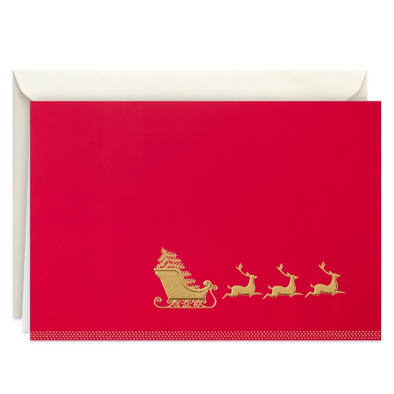 Elegant Sleigh on Red Boxed Christmas Cards, Pack of 16 for only USD 15.49 | Hallmark