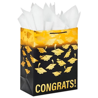 13" Mortarboards on Ombré Large Graduation Gift Bag With Tissue Paper for only USD 6.99 | Hallmark