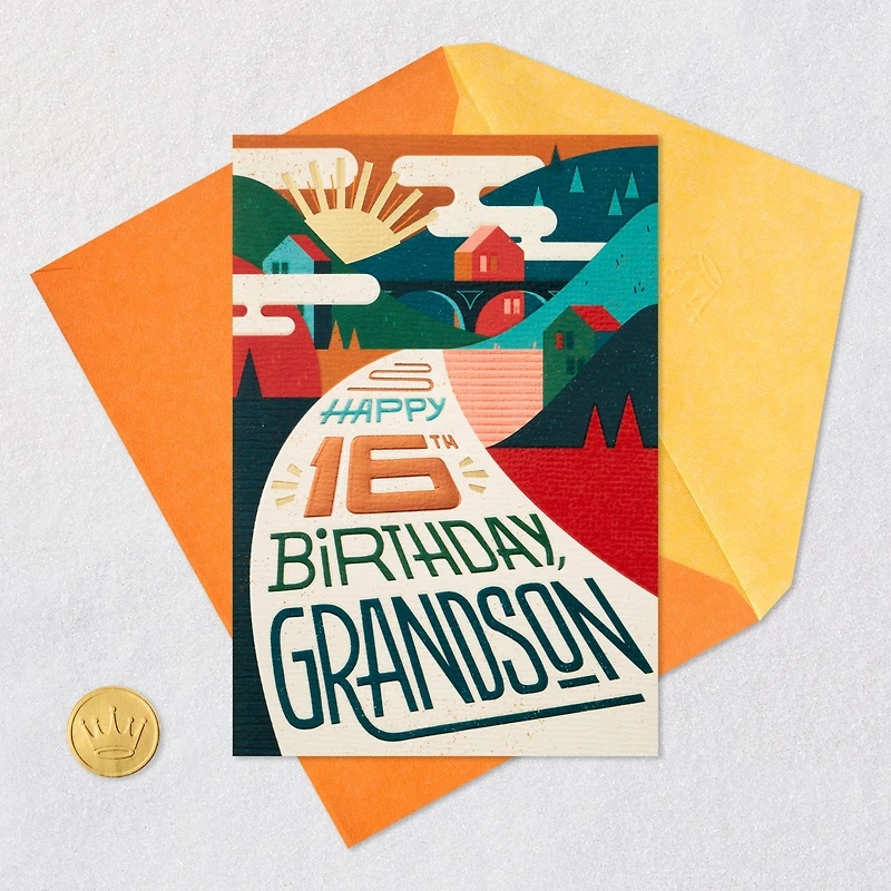 New Adventures and Happiness Ahead 16th Birthday Card for Grandson for only USD 5.59 | Hallmark