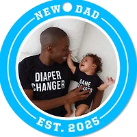 New Dad Round Metal Personalized Ornament, Custom Photo and Text for only USD 17.99 | Hallmark