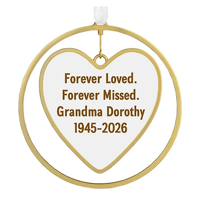 Gold Heart Metal Personalized Ornament, Custom Text for only USD 30.99 | Hallmark