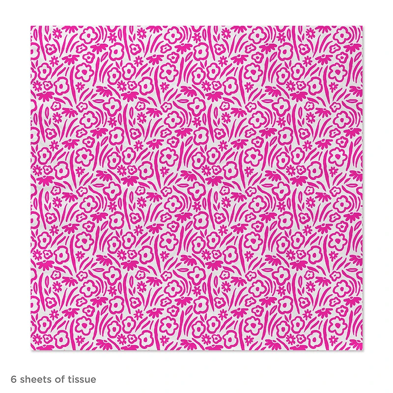 Floral Pink on White Tissue Paper, 6 Sheets for only USD 1.99 | Hallmark