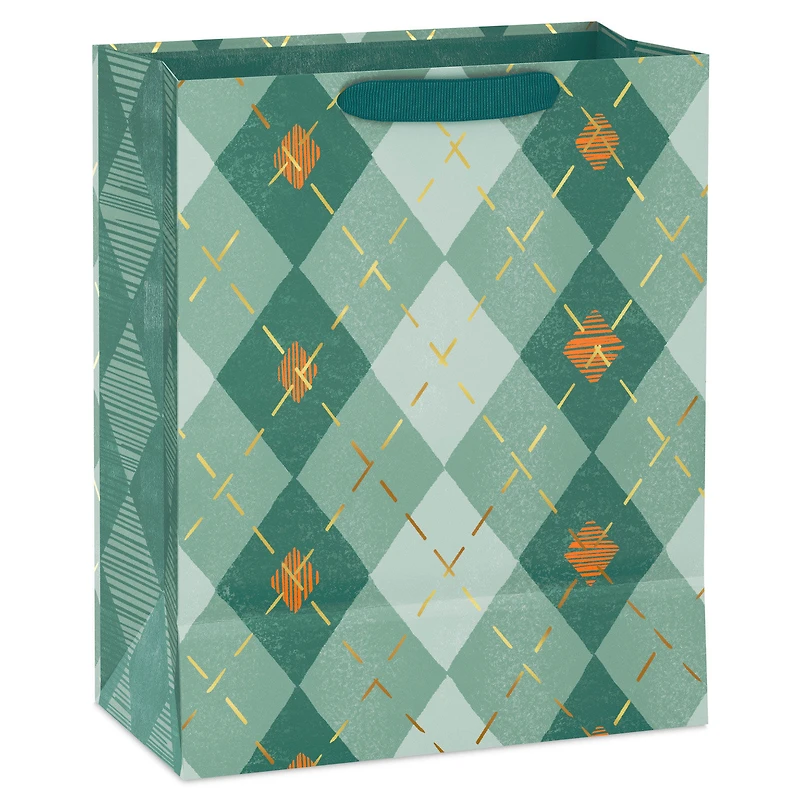 13" Sage Argyle Large Father's Day Gift Bag for only USD 5.49 | Hallmark