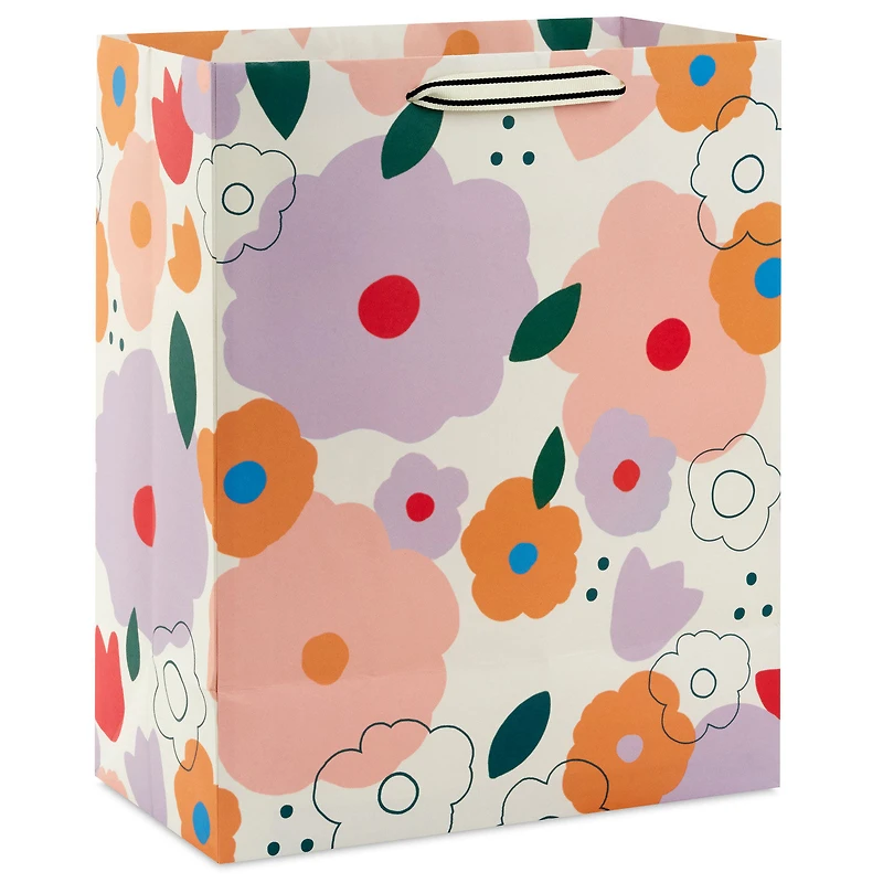 13" Mod Floral on White Large Birthday Gift Bag for only USD 4.99 | Hallmark