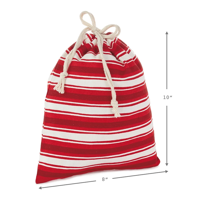 10" and 20" Santa and Stripes 2-Pack Fabric Christmas Gift Bags for only USD 14.99 | Hallmark