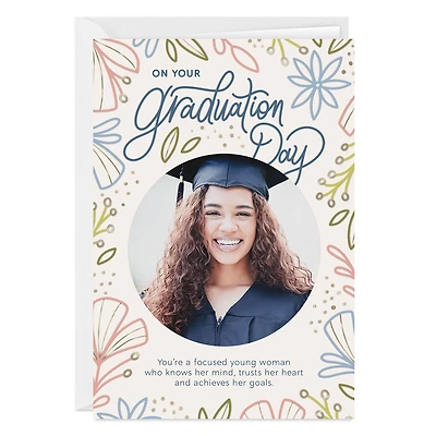 Hand-Drawn Flowers Custom Graduation Card for Her for only USD 4.99 | Hallmark