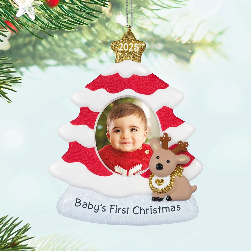 Baby's First Christmas Red and White Tree 2025 Photo Frame Ornament for only USD 22.99 | Hallmark