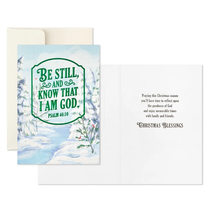 Be Still and Know Snowy Landscape Religious Boxed Christmas Cards, Pack of 16 for only USD 15.49 | Hallmark