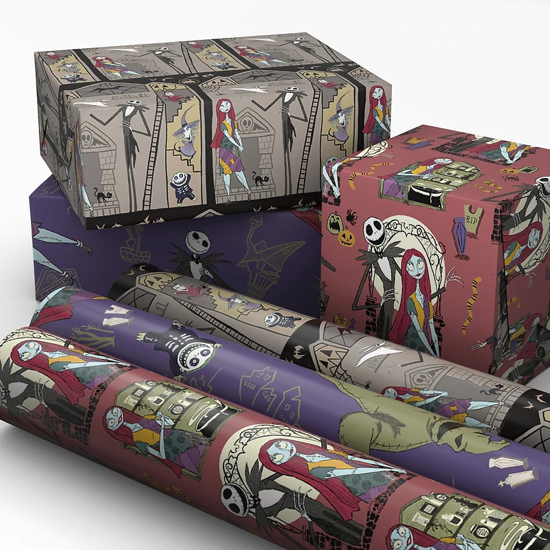 Disney Tim Burton's The Nightmare Before Christmas 3-Pack Wrapping Paper Mini Roll Bundle, 45 sq. ft. total for only USD 11.99 | Hallmark