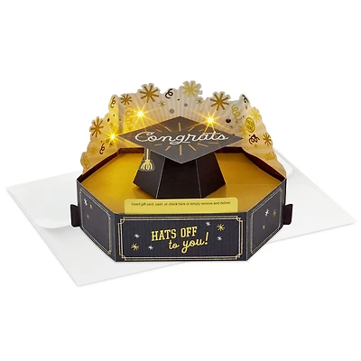 Hats Off to You Musical 3D Pop-Up Money Holder Graduation Card With Light for only USD 9.99 | Hallmark
