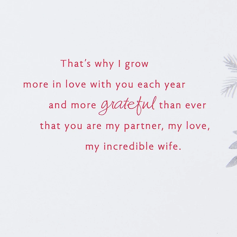 My Partner, My Love, My Incredible Wife Christmas Card for only USD 7.99 | Hallmark