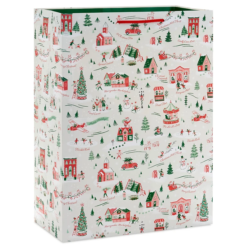 20" Festive Holiday Toile Jumbo Christmas Gift Bag for only USD 5.99 | Hallmark