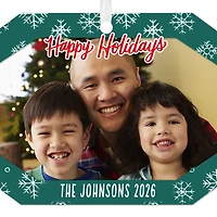 Green Snowflake Metal Personalized Ornament, Custom Photo and Text for only USD 17.99 | Hallmark