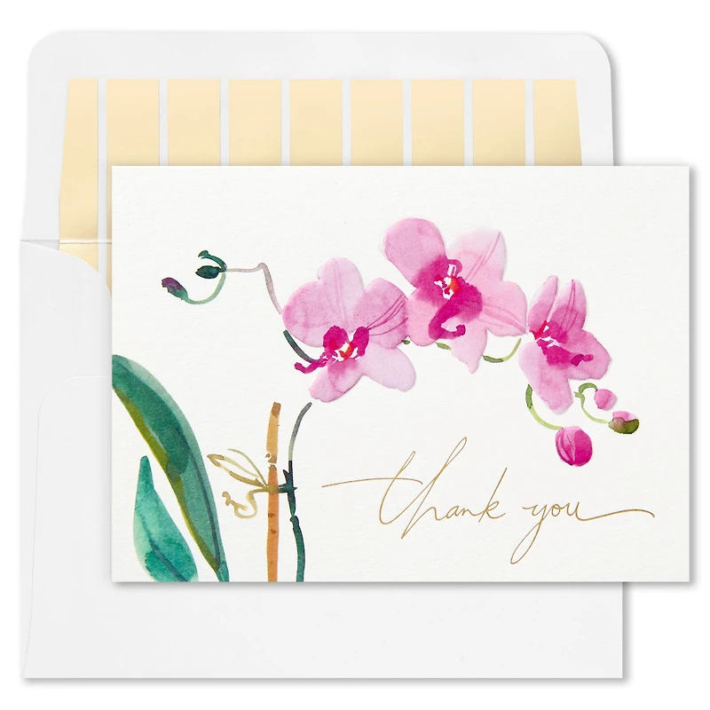 Pink Orchid Blank Thank-You Notes, Box of 10 for only USD 11.99 | Hallmark