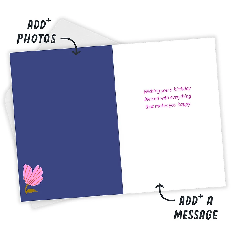 Floral Blessed Wishes Custom Birthday Card for only USD 4.99 | Hallmark