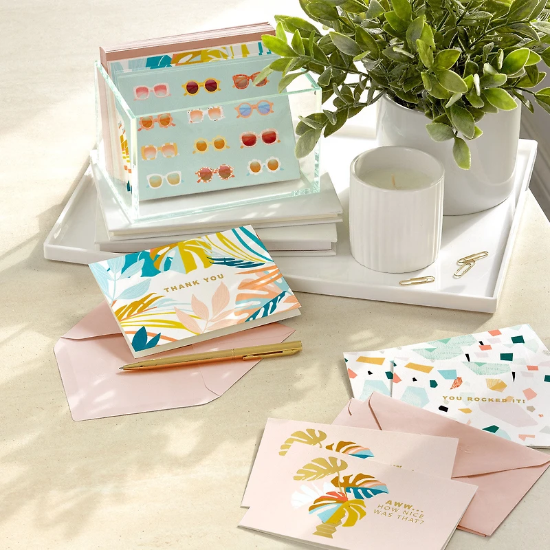 Tropical Style Assorted Blank Note Cards in Caddy, Pack of 40 for only USD 14.99 | Hallmark