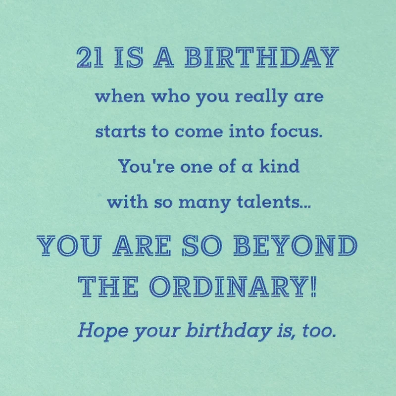 You're Beyond Ordinary 21st Birthday Card With Wearable Badge for only USD 6.99 | Hallmark