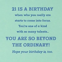 You're Beyond Ordinary 21st Birthday Card With Wearable Badge for only USD 6.99 | Hallmark