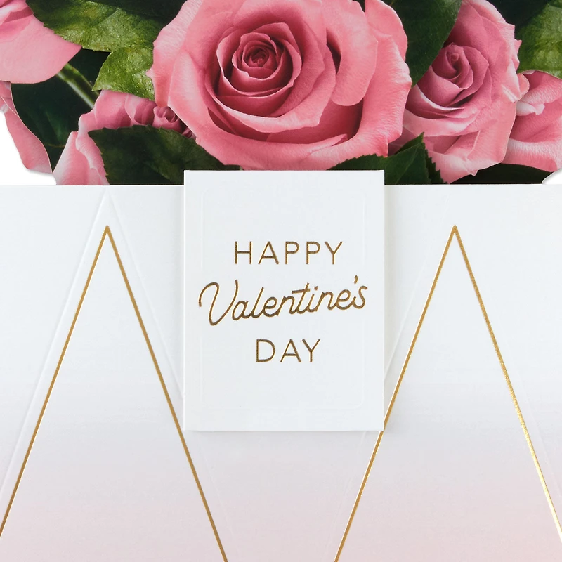 Jumbo Pink Rose Bouquet in Vase 3D Pop-Up Valentine's Day Card for only USD 12.99 | Hallmark