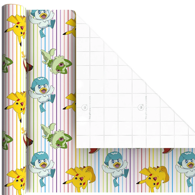 Pokémon Pikachu and Friends 3-Pack Wrapping Paper Mini Roll Bundle, 45 sq. ft. total for only USD 11.99 | Hallmark